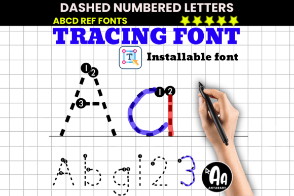 Download Dashed Numbered Letters Tracing - Premium Resources