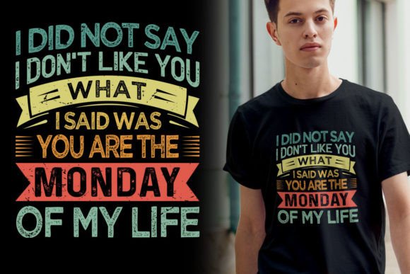 Download Monday Typhography T Shirt Design - Typhography Collection