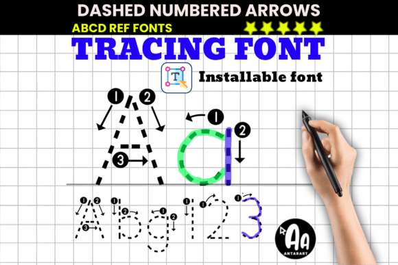 Download Abcd Ref Dashed Arrows Numbers - Premium Bundle